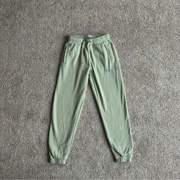 Warm Cropped SweatSuit Matching Co-ord Set / Sweat Shirt / Sweatpants Good Vibes - Picture 3 of 4